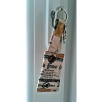 Linen fabric keyring, luggage tag, linen fabric keyfob, letterbox gift handmade in Yorkshire