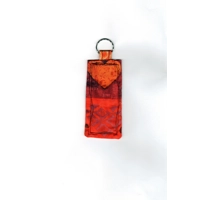 Red Keyring , Fabric Keychain, Cotton Keyfob, Anniversary Gift, Luggage Tag