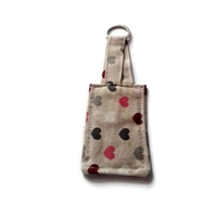 Linen Heart Keyring, handmade linen keyfob, Luggage Tag