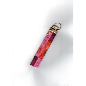 Red Wrist Keyfob Red Cotton Keychain, Cotton Anniversary Gift