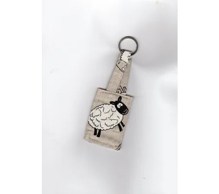 Sheep keyring, Farmyard animal keyfob, fabric keychain, letterbox gift made in Yorkshire