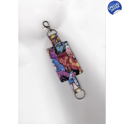 Cat Keyring, Cat Fabric Keyfob, Cat luggage tag Eco Friend..