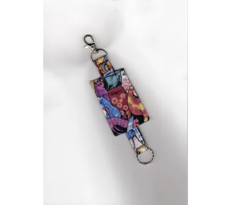 Cat Keyring, Cat Fabric Keyfob, Cat luggage tag Eco Friendly New Home Letterbox Gift