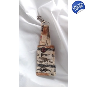 Linen fabric keyring, luggage tag, linen fabric keyfob, letterbox gift handmade in Yorkshire