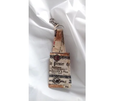 Linen fabric keyring, luggage tag, linen fabric keyfob, letterbox gift handmade in Yorkshire