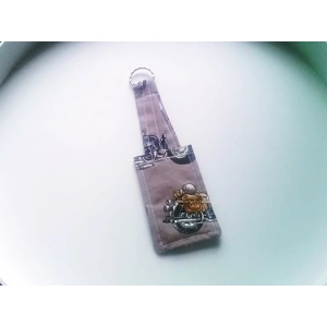 Motorcycle Keychain, Fabric Key Fob, Biker Gift