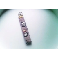 Grey motorcycle keyfob motorbike keyring brown wrist strap keychain