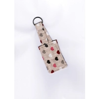 Linen Heart Keyring, handmade linen keyfob, Luggage Tag