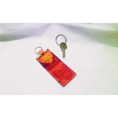 Red Keyring , Fabric Keychain, Cotton Keyfob, Anniversary Gift, Luggage Tag