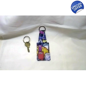 Cat keyring luggage tag, cotton fabric keyfob, cat keychain Bag Charm
