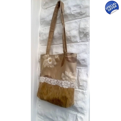 Shoulder Bag, Chenille Tote Bag Handmade in Yorkshire