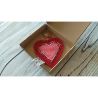 Red Keyring , Fabric Keychain, Cotton Keyfob, Anniversary Gift, Luggage Tag