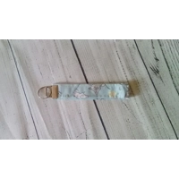 Cat Wrist Strap Keyfob Kittens Fabric Wristlet White Keyfob Hand Made in Yorkshire