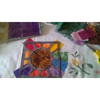 Cotton Shoulder Bag Eco Friendly Cotton Shopping Bag, Rainbow Sunburst