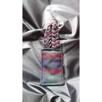 Shoulder Bag from recycled fabrics, Reusable Lined Bag, Handmade Braided Keyring