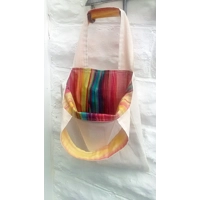 Rainbow Cotton Shoulder Bag, Handmade in Yorkshire