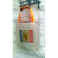 Rainbow Cotton Shoulder Bag, Handmade in Yorkshire