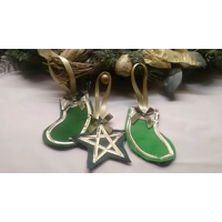 Handmade Red Felt Christmas Stocking Tree Decoration Reusable Fabric Tree Ornament, secret santa sto