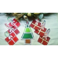 Velvet Fabric Christmas Decoration Set Handmade Christmas Tree Ornament,  made in Yorkshire