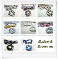 Bee self tie headband, bee scrunchie, yellow cotton elastic self tie hairband