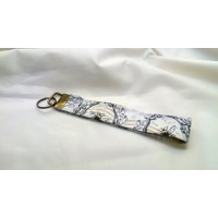 Bee Keyring luggage tag Wristlet Fabric Keyfob Letterbox gift Hand Made in Yorkshire