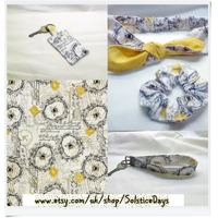 Bee Keyring luggage tag Wristlet Fabric Keyfob Letterbox gift Hand Made in Yorkshire