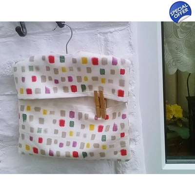 Peg Bag with Hanger, Lined Cotton Peg Bag, Eco Friendly Laundry Bag, Housewarming Gift For Her from