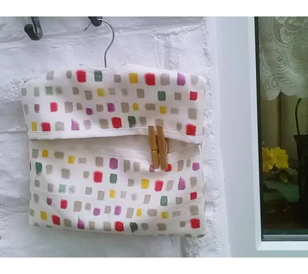 Peg Bag with Hanger, Lined Cotton Peg Bag, Eco Friendly Laundry Bag, Housewarming Gift For Her from