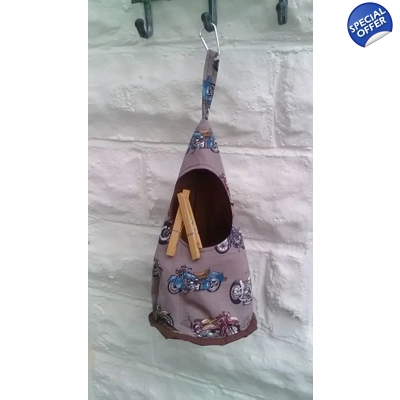 Motorbike Wigwam Peg Bag Motorcycle Conical Peg Bag Cotton..