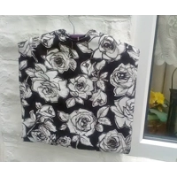 Lined Black Roses Peg Bag, Cotton Laundry Bag includes a Wood Hanger, made in Yorkshire