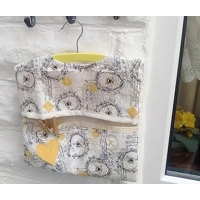 Peg Bag with Hanger, Lined Cotton Peg Bag, Eco Friendly Laundry Bag, Housewarming Gift For Her from