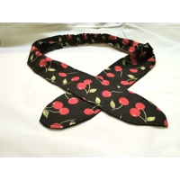Cherries Tie Headband, Cherry Print cotton scrunchie letterbox gift