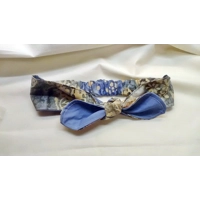 Batik self tie headband, blue batik scrunchie, batik sleep mask