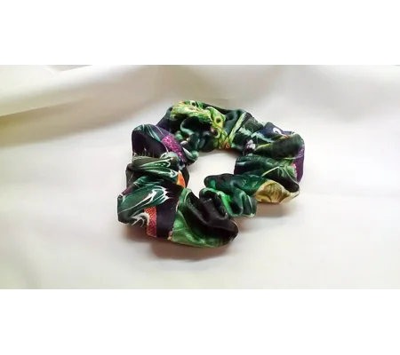 Parrot hair scrunchie, hair accessory, letter box gift handmade in Yorkshire