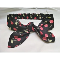 Cherries Tie Headband, Cherry Print cotton scrunchie letterbox gift
