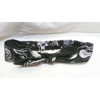 Motorcycle Self Tie Headband, Black Headband, black motorbike scrunchie