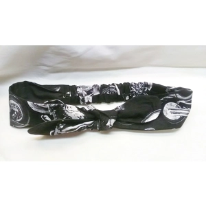 Motorcycle Scrunchie and black bike headband, Women's reusable scrunchie handmade to order