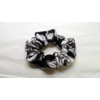 Black Rose Headband, Black floral hair accessory, cotton reusable elasticated