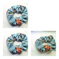 Green scrunchie Flowers Green Headband floral cotton reusable elasticated hairband, letter box gift