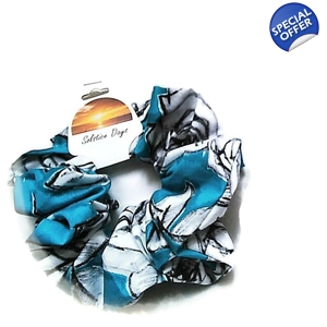 Scrunchie Blue Roses Women Hair Accessories, Blue Floral Headband, Letterbox Gift