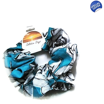 Scrunchie Blue Roses Women Hair Accessories, Blue Floral Headband, Letterbox Gift