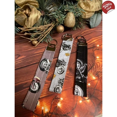 Walking Stick Wrist Strap Grey motorcycle keyfob black mot..