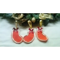 Christmas Tree Decoration Handmade Green Felt Stocking Reusable Fabric Star Tree Ornament, letter bo