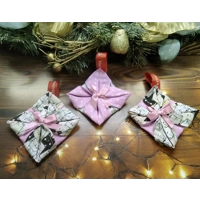 Christmas Tree Cat Folded Fabric Christmas Ornament Handmade Christmas Tree Decorations,  made in Yo