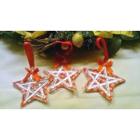 Christmas Tree Decoration Handmade Green Felt Stocking Reusable Fabric Star Tree Ornament, letter bo