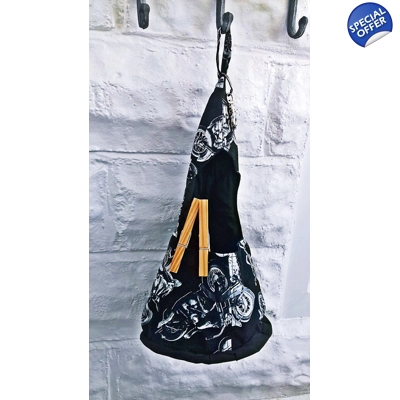 Motorcycle Wigwam Peg Bag Cotton Laundry Bag, Motorbike Gi..