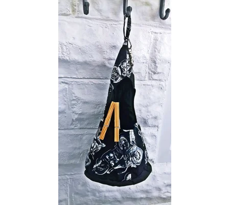 Motorcycle Wigwam Peg Bag Cotton Laundry Bag, Motorbike Gift handmade in Yorkshire