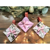 Christmas Tree Cat Folded Fabric Christmas Ornament Handmade Christmas Tree Decorations,  made in Yo