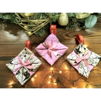 Motorcycle Christmas Folded Fabric Ornament Handmade Tree Decorations, made in Yorkshire