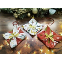Christmas Tree Decoration, Folded Fabric Tree Ornament, Secret Santa, Stocking Filler, handmade in Y